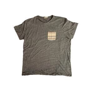 Marine Layer Men's L Heather Gray Stripe Pocket Crew
